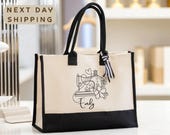 Personalized Tailor Tote, Seamstress Gift, Sewing Pattern Bag, Fashion Design Student, Dressmaker Present, Craft Supplies, Quilter Jute