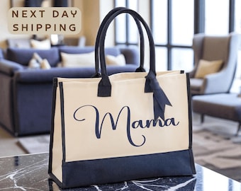 Custom Nana Gigi Grandma Tote Bag, Perosnalized Grandma Gift for Women, Cute Grandparent Bag, Everyday Canvas Tote, Family Gift Idea