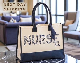Personalized Nurse Tote Bag: Custom Nurse Gift, RN Tote Bag, Nurse Squad Bag