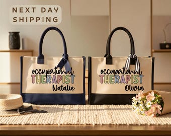 Personalized Occupational Therapy Cotton Canvas Tote Bag ,OT Gifts, Pediatric Occupational Therapist Gift,  OT Appreciation