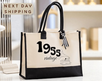 Custom Vintage Year Bag, Retro Number Design Tote, Classic Birthday Gift, Timeless Retro Style, Old School Travel Bag