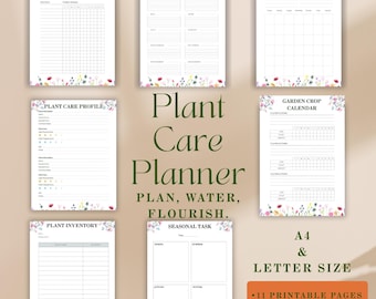 Indoor Plant Care Tracker: Houseplant Journal, Garden Logbook (Printable PDF)