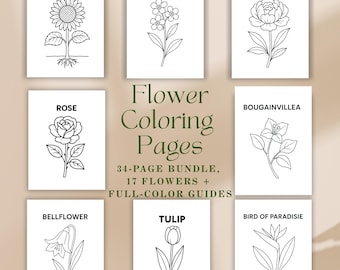 Blumen Malseiten: Druckbare Malseite für Kinder & Erwachsene