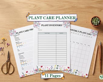 Indoor Plant Care Tracker: Houseplant Journal, Garden Logbook (Printable PDF)
