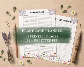Indoor Plant Care Tracker: Houseplant Journal, Garden Logbook (Printable PDF)