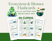 Ecosystem & Biomes Flashcards: Nature Study, Environmental Science, Homeschool Printables, Classroom Posters (Printable PDF)