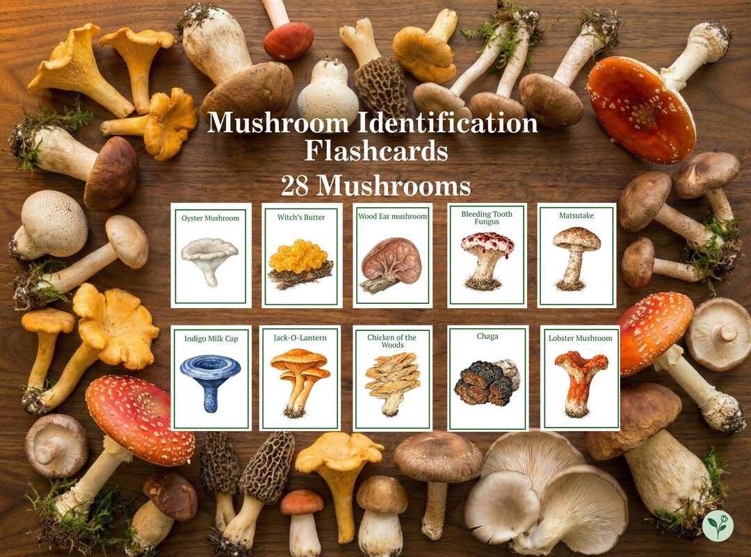 Mushroom Flashcards, Printable Fungi Identification, Montessori Nature ...