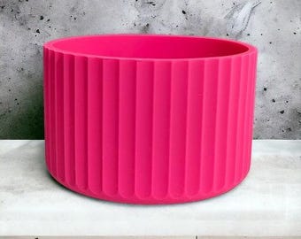 Electric Pink Fluted Silicone Tumbler Boot