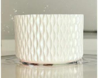 White Shimmer Waves Silicone Tumbler Boot