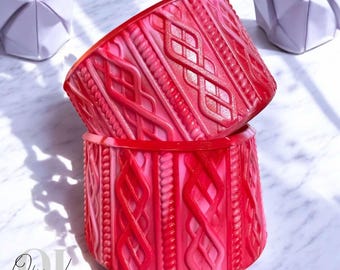 Pink Red Shimmer - Sweater Silicone Tumbler Boot