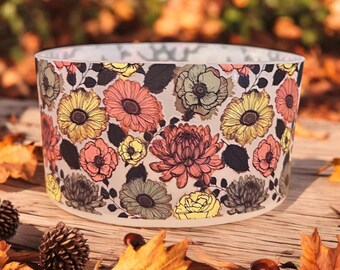 Vaso de silicona transparente con diseño de flores de otoño