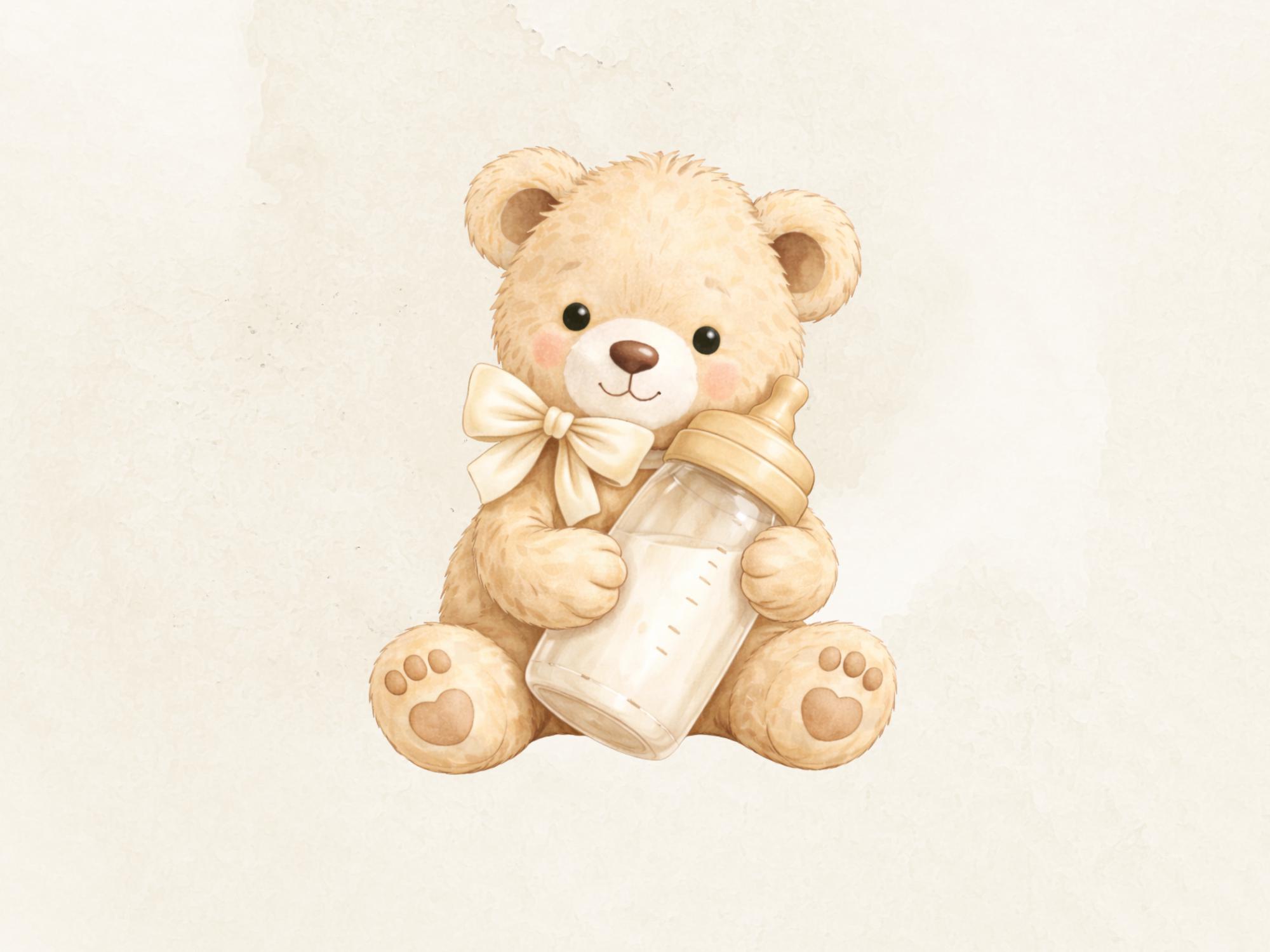 Beige Teddy Bear PNG Bundle | Baby Shower Clipart | Beige Teddy Bear ...