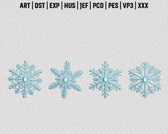 Stickdatei Set Schneeflocke, Winter Urlaub Frost Muster, Weihnachten Gefrorene Eiskristall Maschinenstickerei, digitaler Download