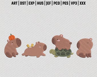 Capybara Stickdatei, lustige Capybara Stickdatei, Maschinenstickdatei, Instant Download, enthält 5 Größen