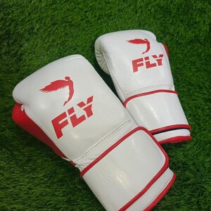 フライレザーボクシンググローブ | ムエタイトレーニング、スパーリング White + Red