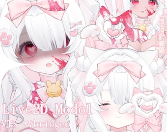 Vtuber live2d model-Use immediately/Fully rigged Magical Girl