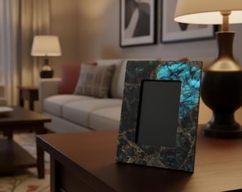 Handmade Labradorite Gemstone Picture Frame | Luxury Home Decor