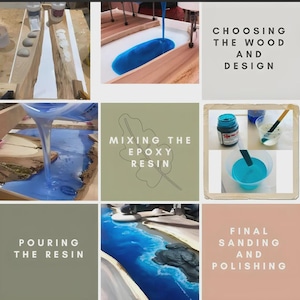 Emerald Green Epoxy River Dining Table, Live Edge Walnut, Ocean Wave Resin Furniture image 7