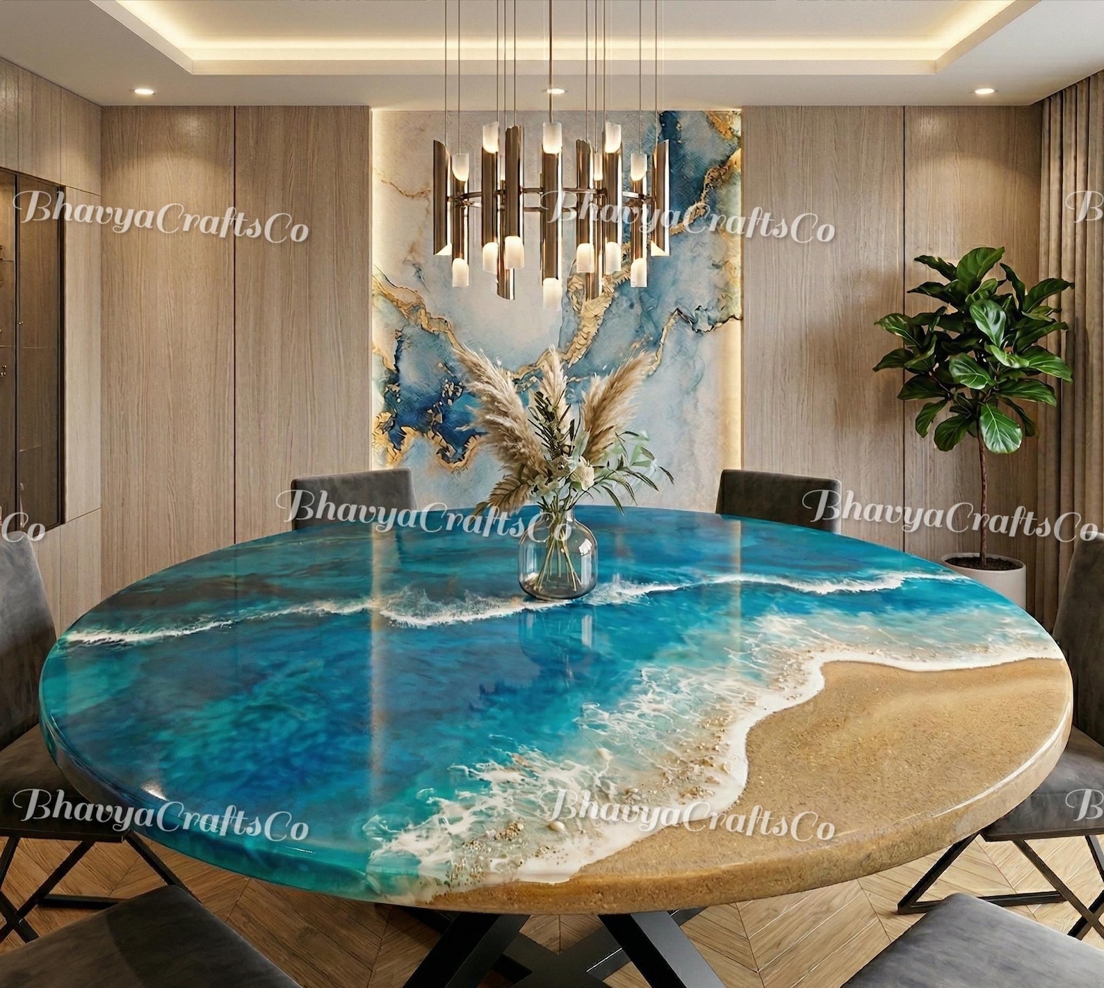 Epoxy Resin Ocean Dining Table