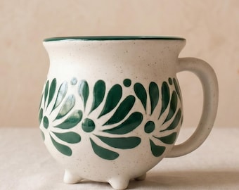 Talavera Mug, Handmade Ceramic Tea Cup, Hand Painted Mexican Pottery Large 16 oz Mug