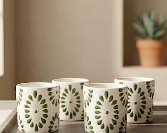 Talavera Shot Glass - Handmade Ceramic Tequilero, Authentic Wedding Favors or Tequila Gift, Made in Mexico