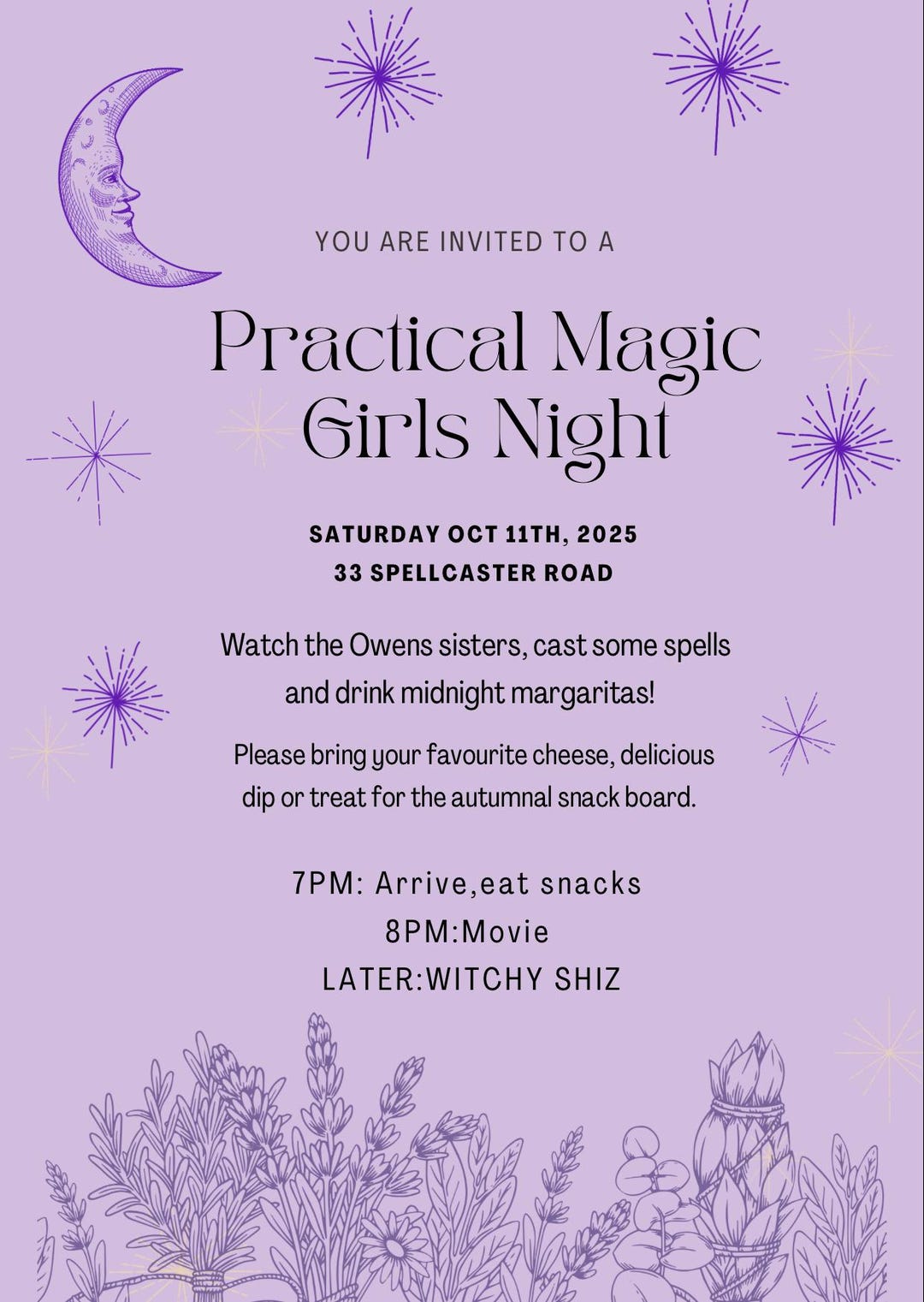 24k Magic Invite Practical Magic Invitation | Digital Download | Witchy Hen Party Invite ...