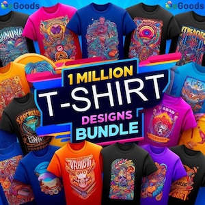 1 Million T-Shirt Designs Bundle: Hip Hop Pop Culture (PNG CRD JPEG)