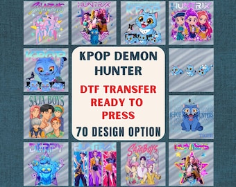 Kpop Inspired DTF Transfer, Demon Hunter Anime Style Shirt Decal Ready to Press