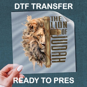 Lion of Judah DTF Transfer: Bible Inspired Art (Custom Sizes)