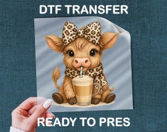 Leopard Print Cow DTF Transfer - Bright Colors, Easy to Apply