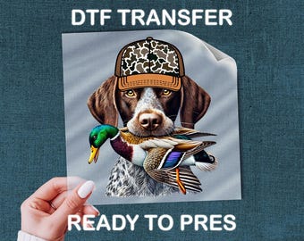 Bird Dog Duck DTF Transfer, GSP Pointer Hunting Apparel Design