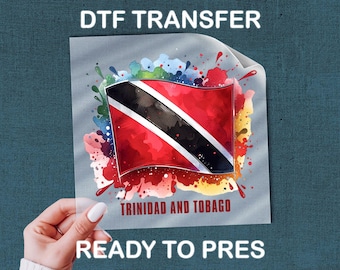 Trinidad And Tobago DTF Transfer, Caribbean Nation Pride Clothing Print