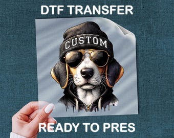 Personalized Dog DTF Transfer: Ready to Press - Custom Text