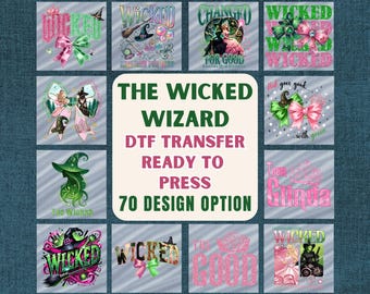 Wicked Witch DTF Transfer, Broadway Musical Bow Gang Sheet Press