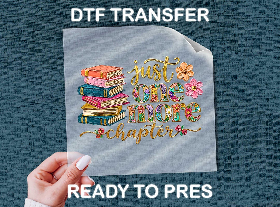 Reading Lover Book Stack DTF Transfer, Floral Art (iron On) - Etsy