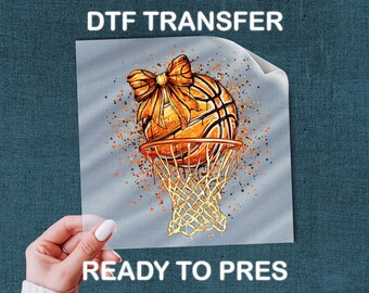 Basketball Hoop DTF Transfer: Sportswear Art (Easy Press, Multiple Sizes)