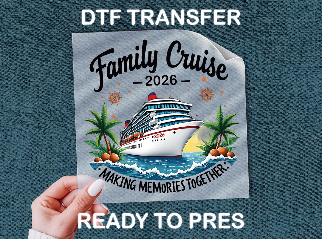 Family Cruise 2026 DTF Transfer, Tropical Ship Shirt Decal - Etsy