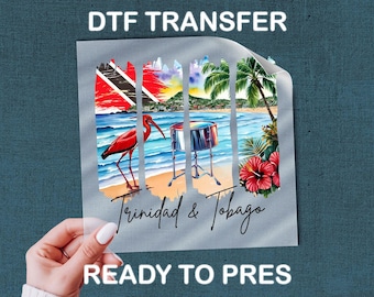 Trinidad And Tobago DTF Transfer, Coastal Paradise Music Heritage Graphic