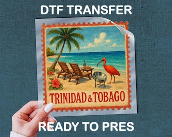 Trinidad & Tobago DTF Transfer, Retro Caribbean Vacation Clothing Print