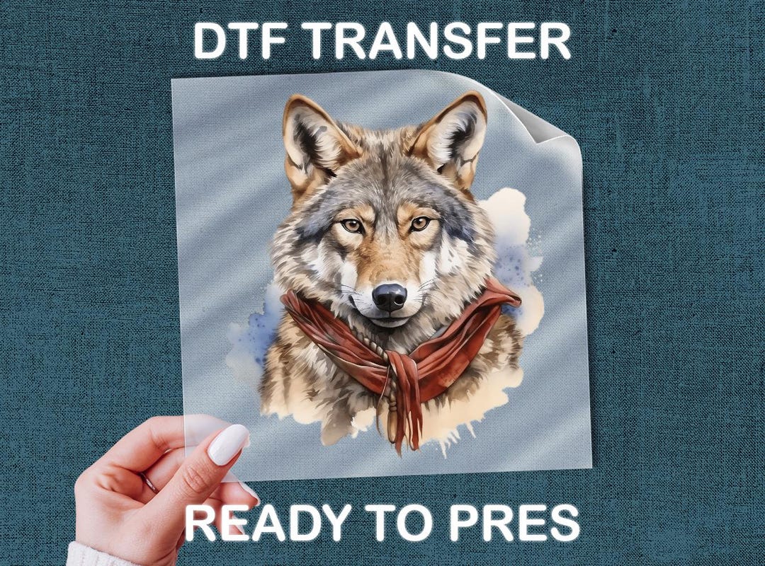 Watercolor Wolf DTF Transfer, Vibrant Wildlife Art Design - Etsy