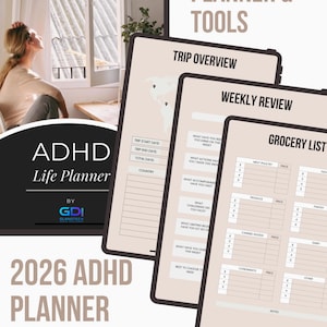 Planificador de vida para TDAH 2026 / Sistema de productividad digital (Descarga PDF)
