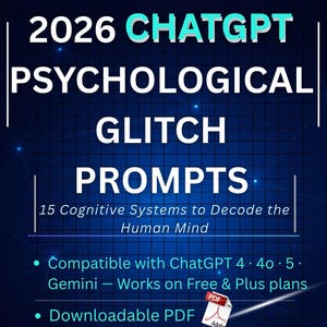 ChatGPT Professionally Developed Psychological Glitch Prompts – 15 Cognitive Systems to Decode the Human Mind