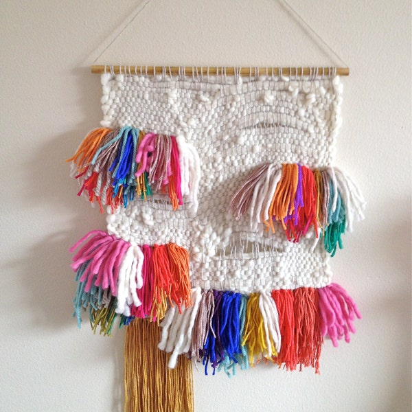 Woven tapestry colorful wall hanging modern home Fringe