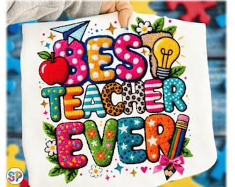 Teacher Ever Floral PNG Design (Digital Download)