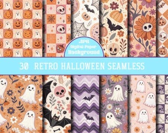 Retro Halloween Seamless Pattern