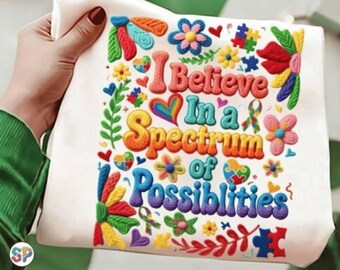 Faux Yarn Autism Floral Puzzle PNG