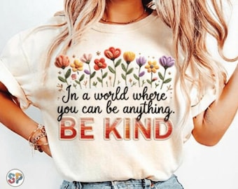 Be Kind Floral Faux Yarn PNG