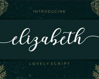 Elizabeth Font | Elegant Handwritten Script | Modern Calligraphy Font for Weddings, Branding & Cricut
