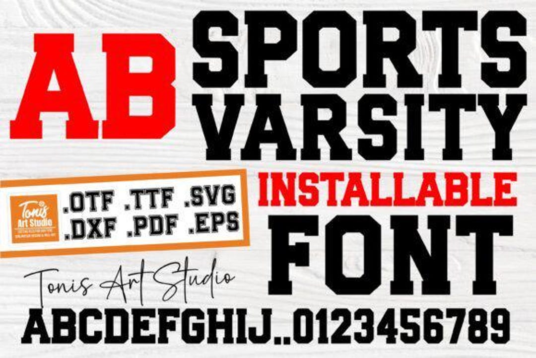 Sports Varsity Font | Athletic Block Letter Typeface - Etsy