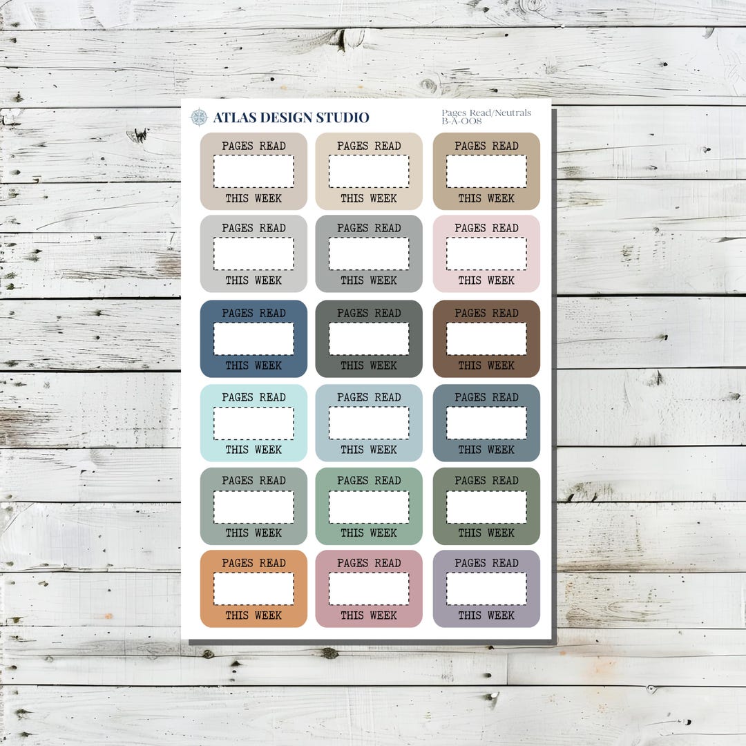 Pages Read Functional Box Stickers | Book Tracker Stickers for Reading ...